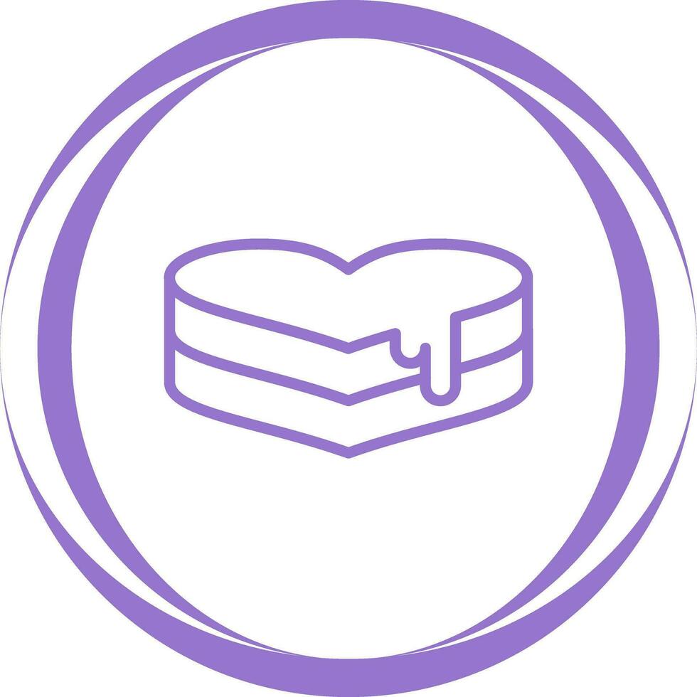 Heart-shaped cake Vector Icon