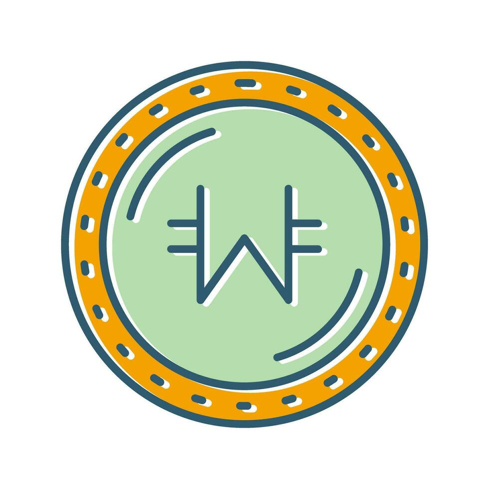 Won Currency Vector Icon