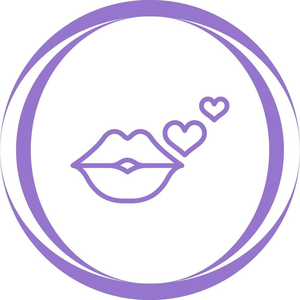 icono de vector de beso