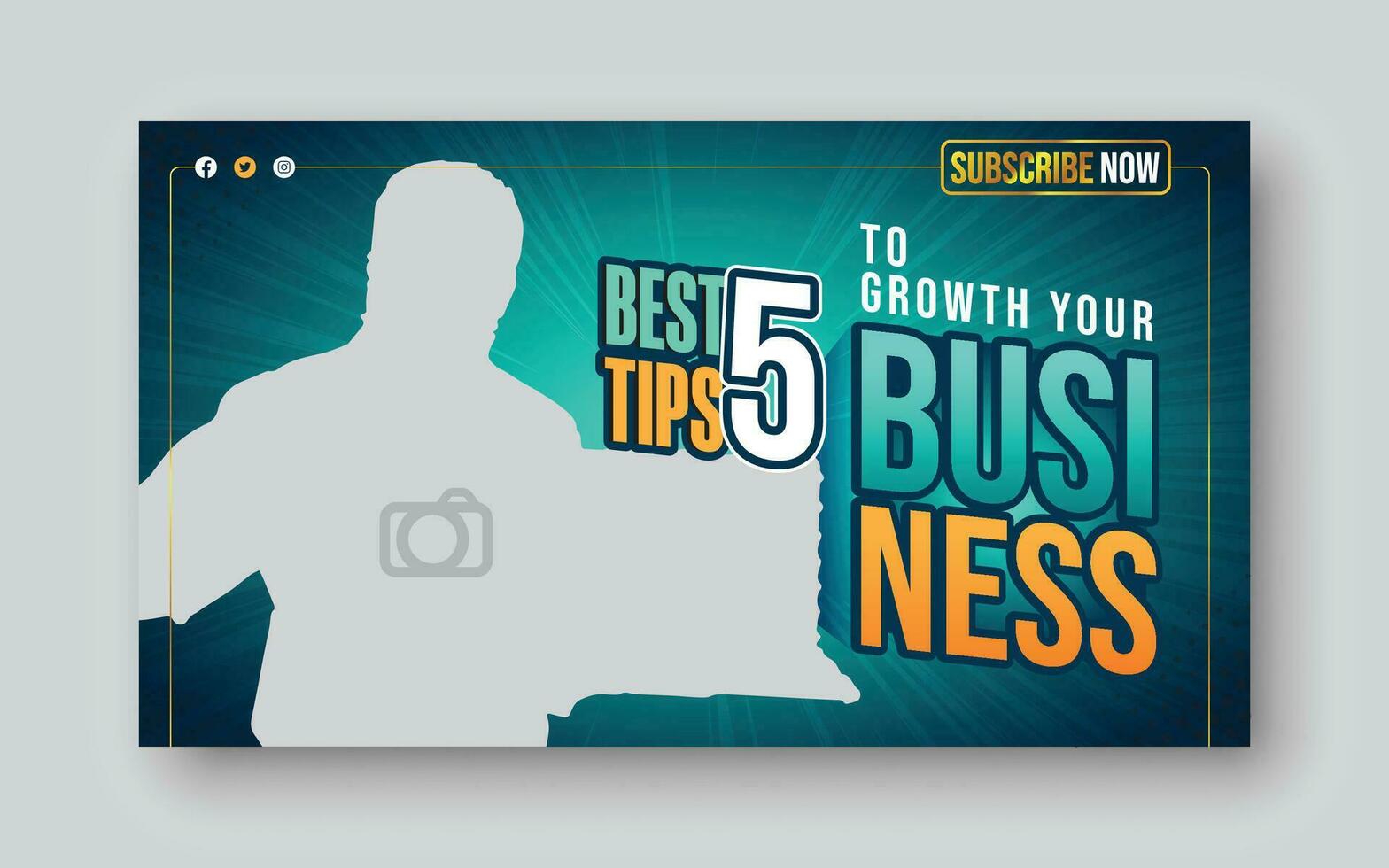 Creative YouTube thumbnail design for Business promotion tips and Tutorial video, youtube thumbnail for creative business idea video and web banner template vector
