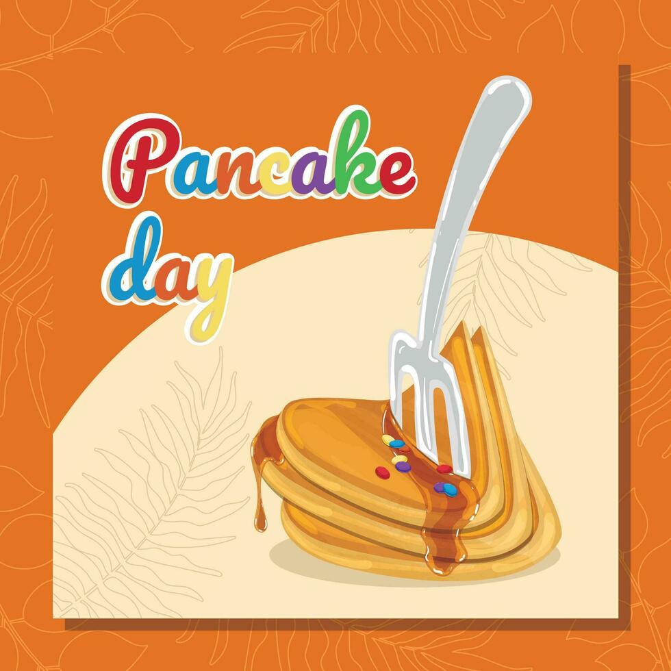 Colored Happy pancake day background Vector