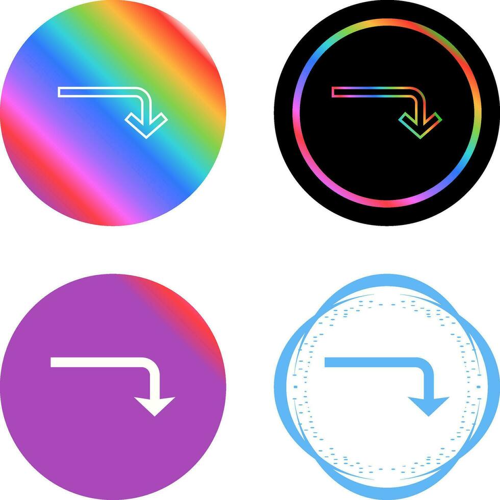 Turn Down Vector Icon