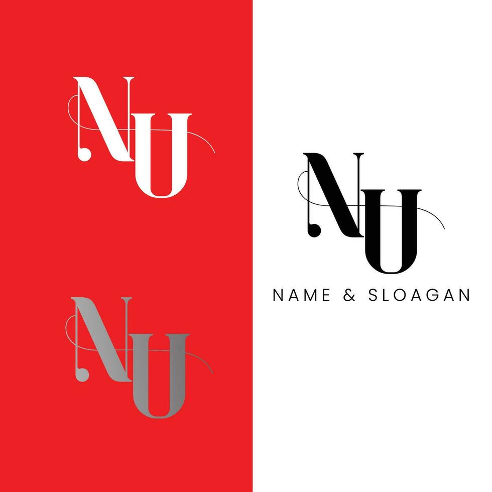 NU initial letter logo vector