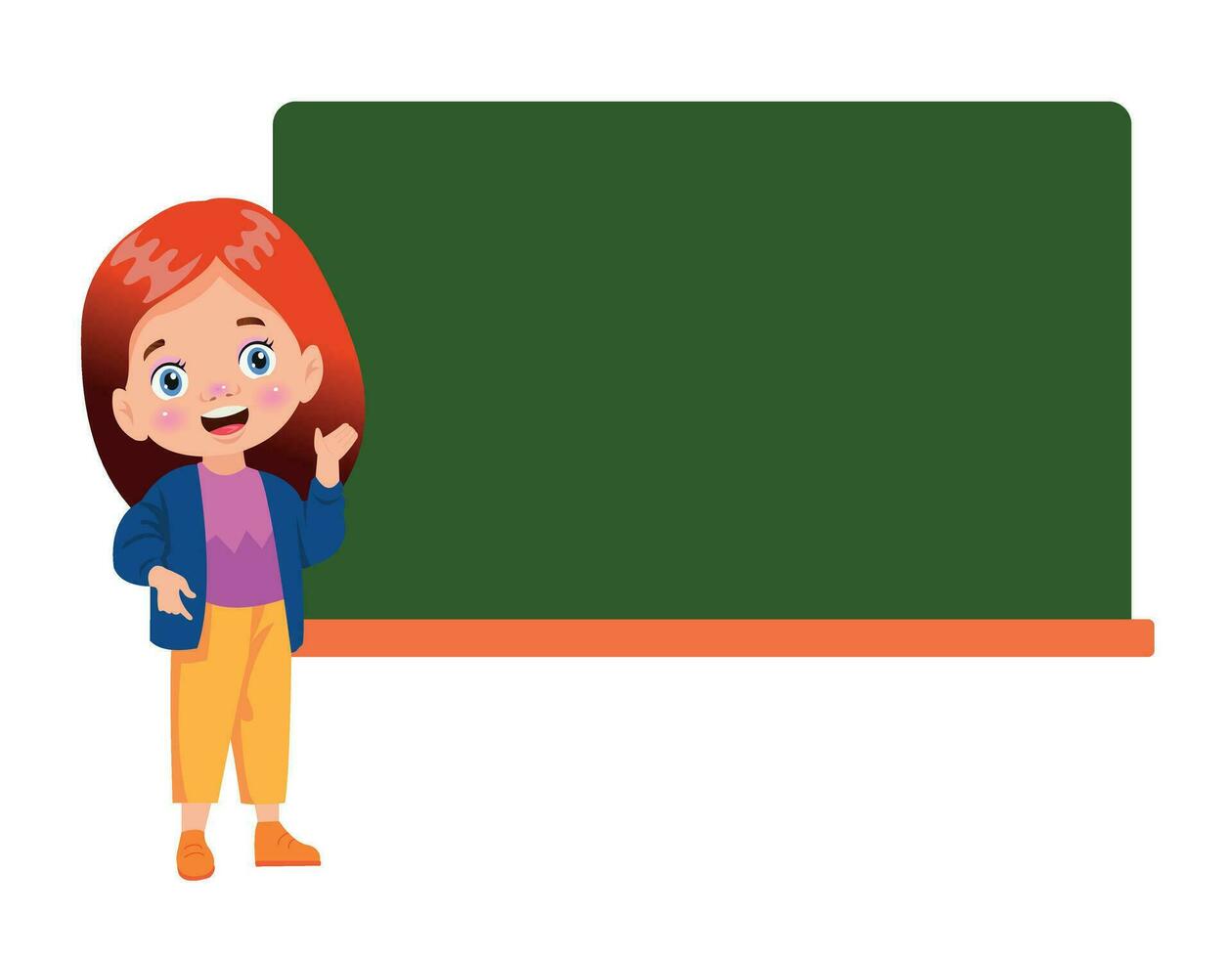 Funny Child With Empty Blackboard vector