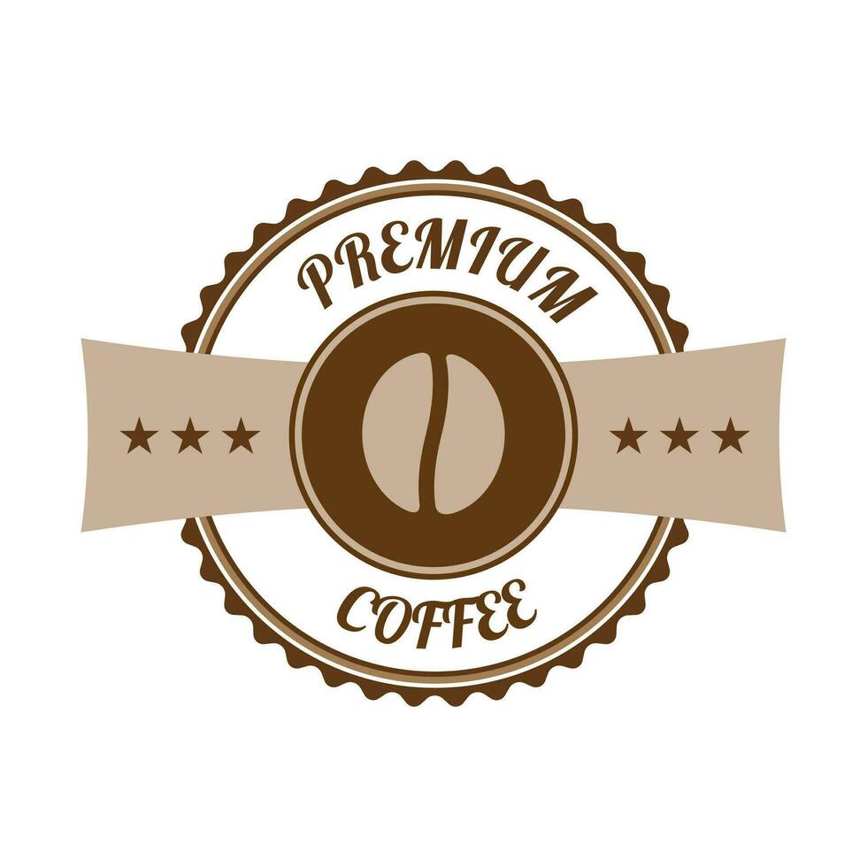 Premium coffee sticker isolated on white background vector