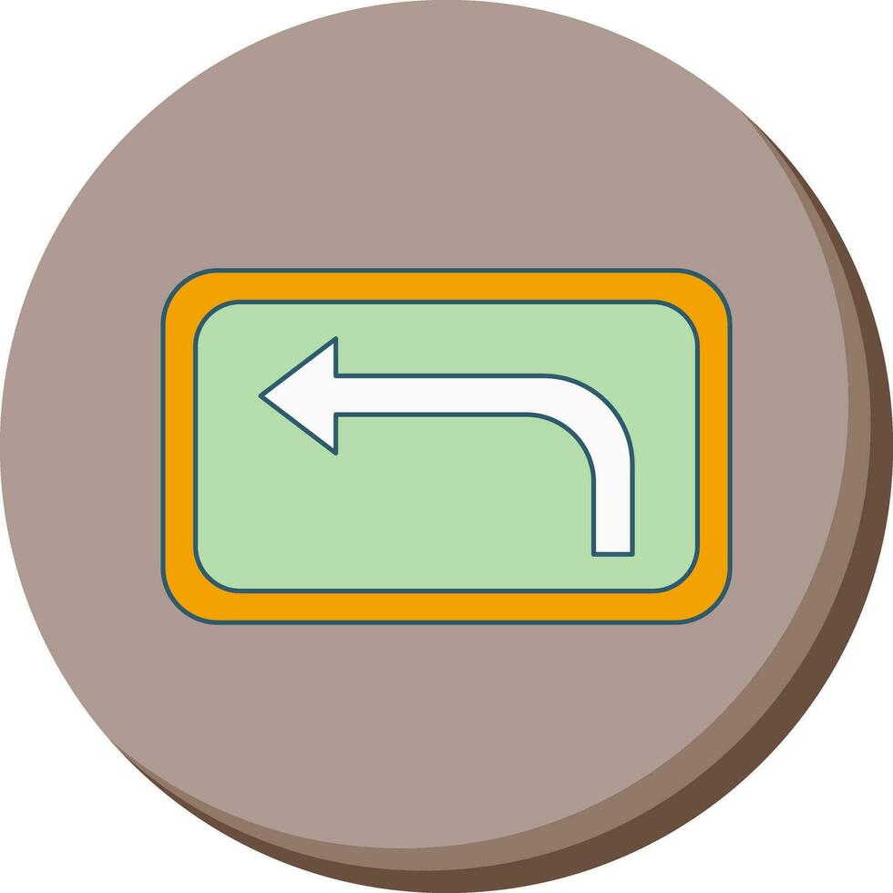 Left Turn Ahead Vector Icon