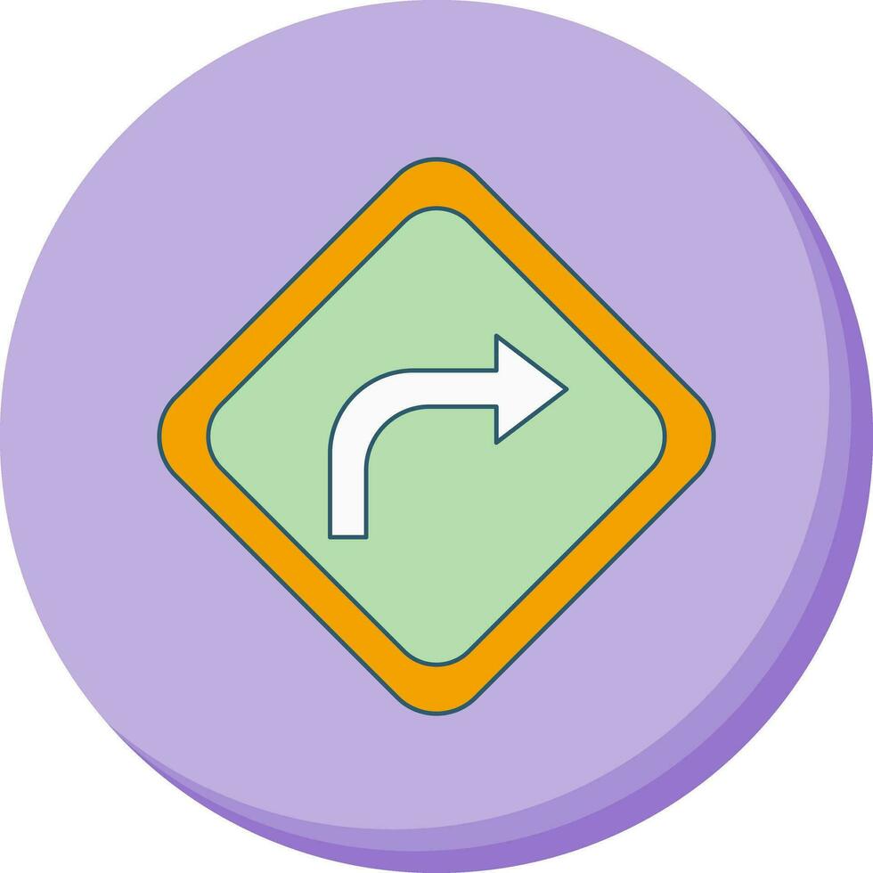 Right Turn Vector Icon