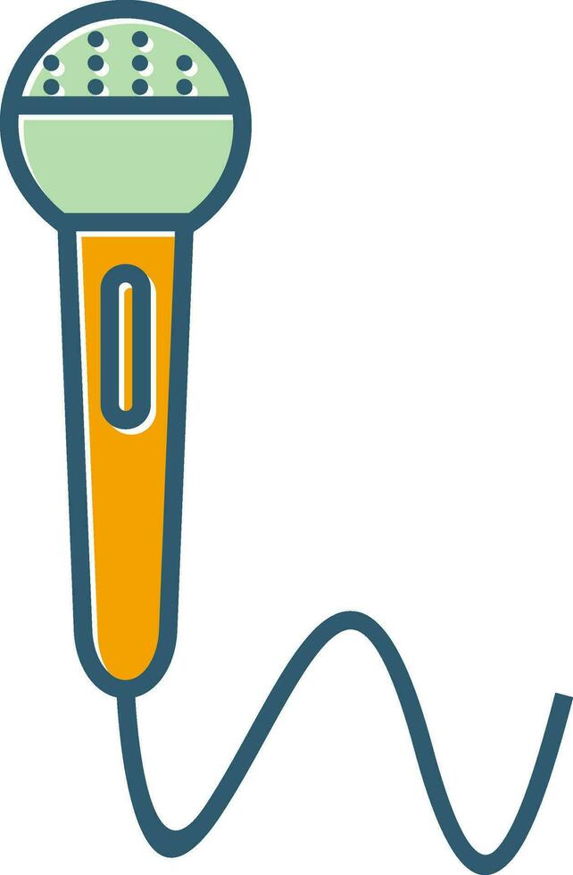 Mic with wire Vector Icon