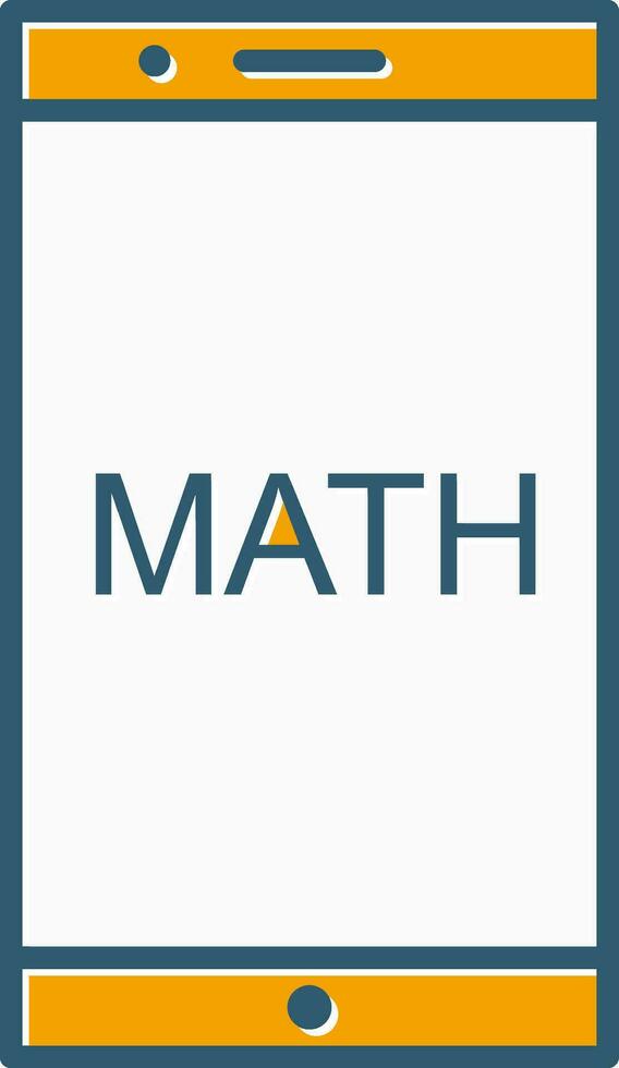 Studying Math on Mobile Vector Icon