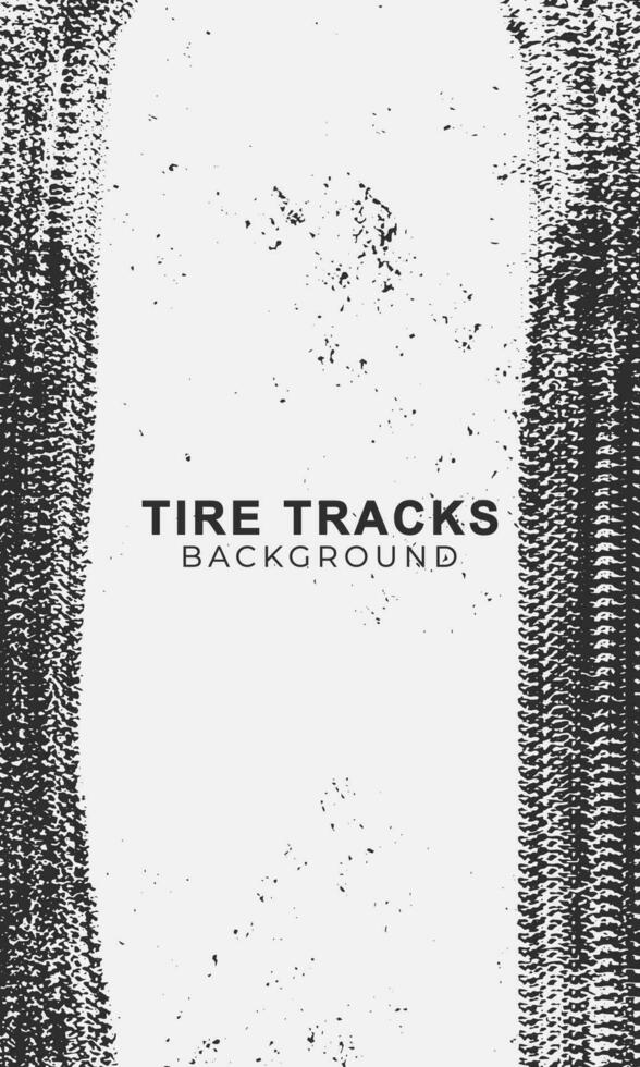 Grunge style tire tracks background. Vector illustration