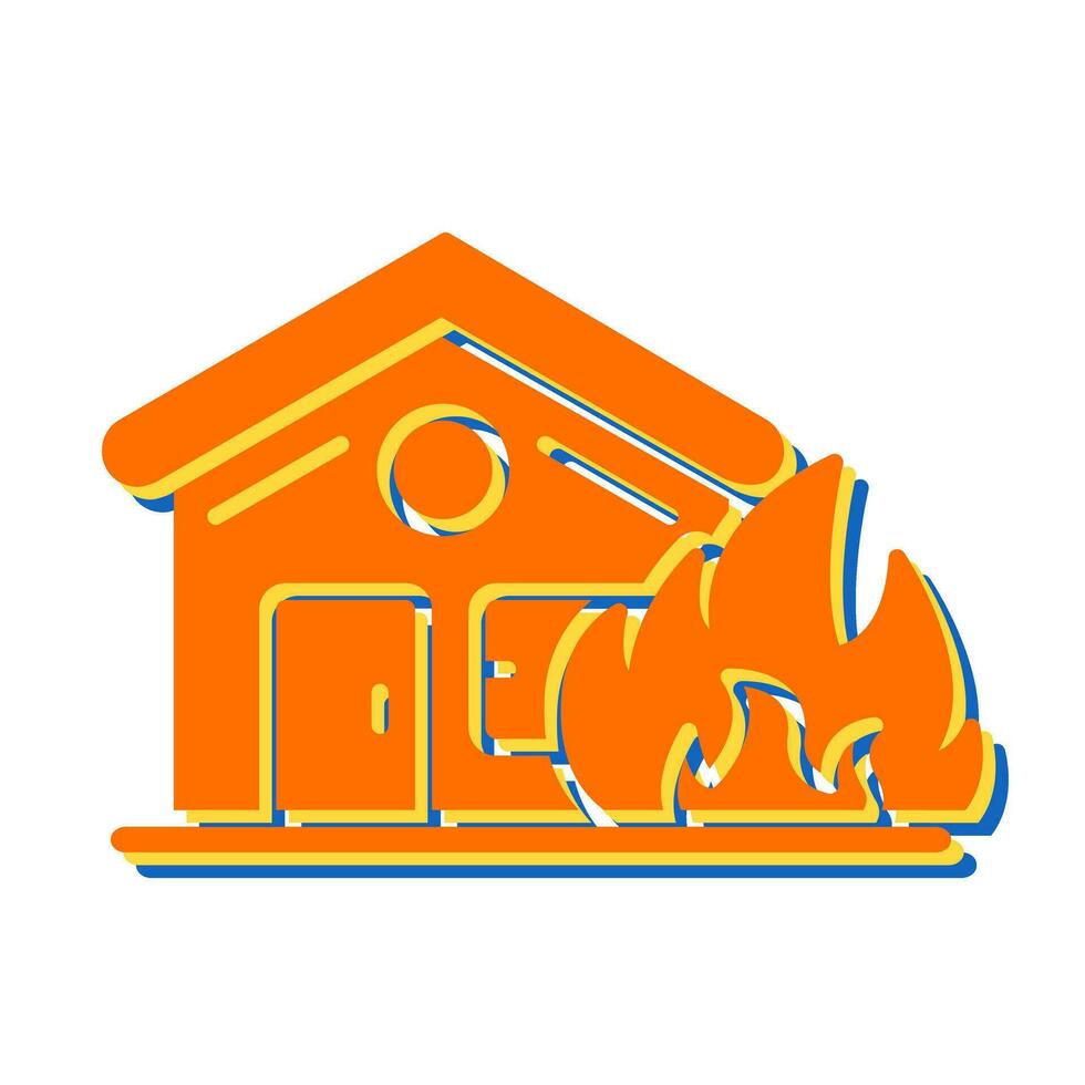 House On Fire Vector Icon