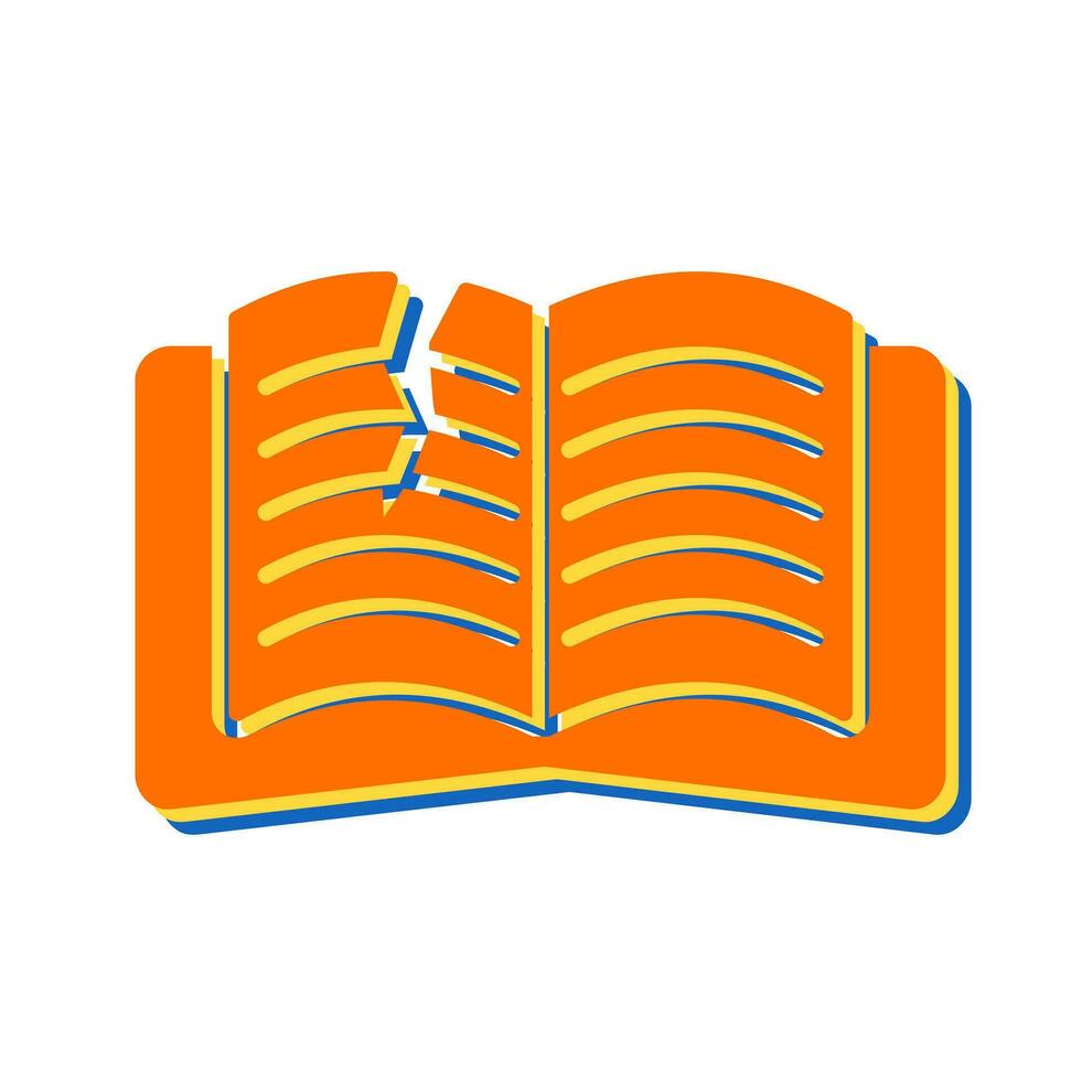 Teared Book Vector Icon