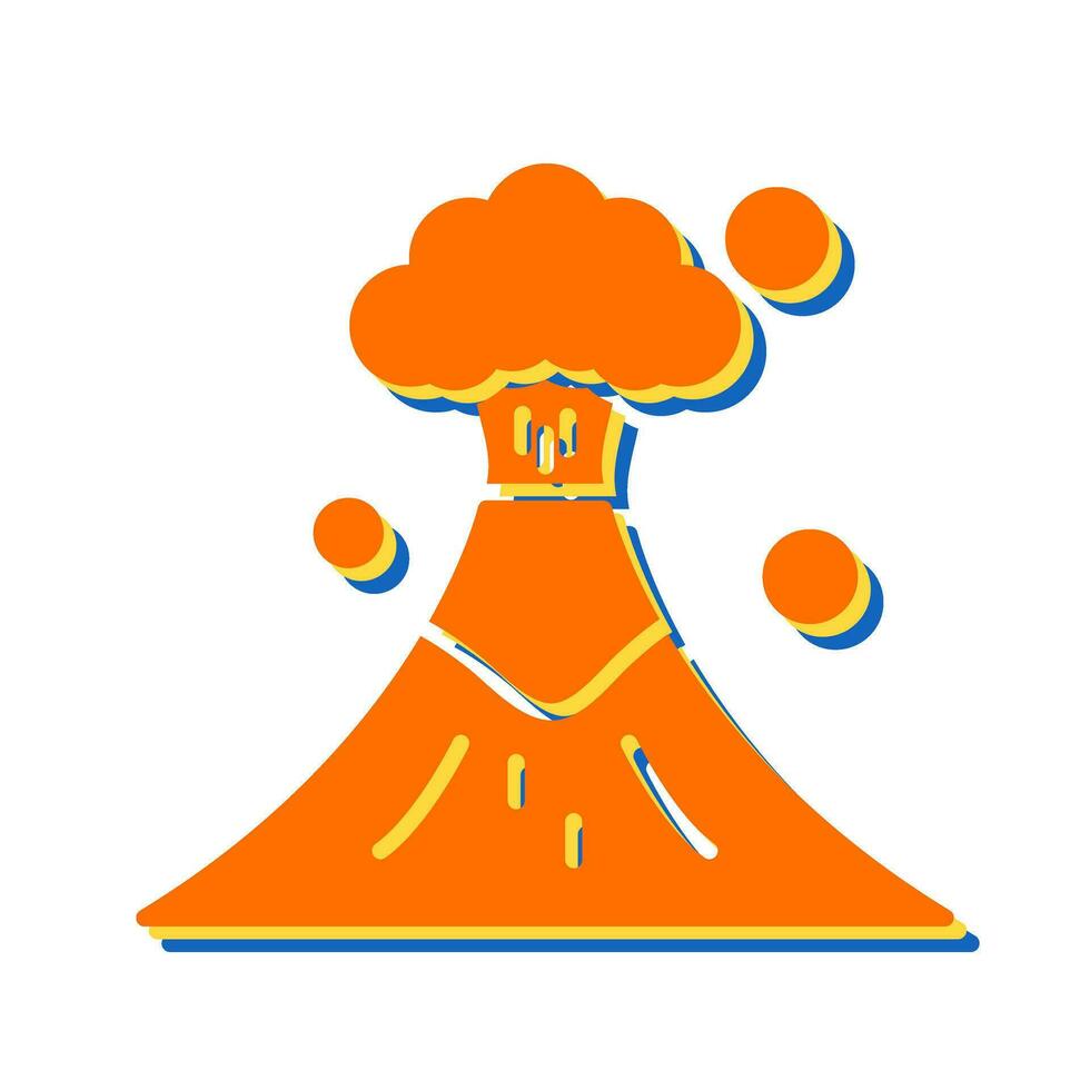 icono de vector de volcán