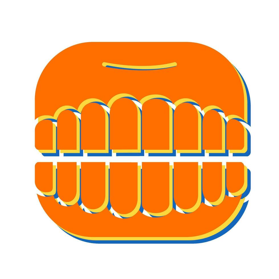 icono de vector de dentadura postiza