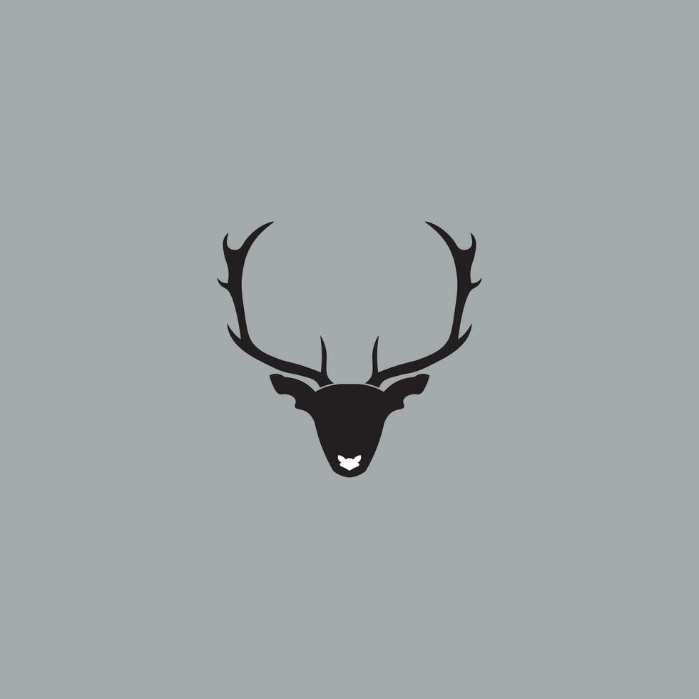ciervo logo diseño en negro color vector
