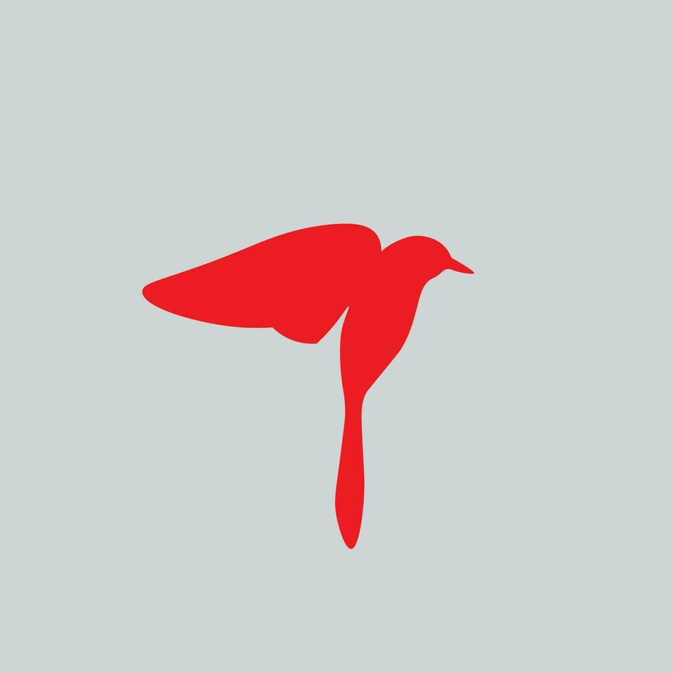 rojo pájaro logo diseño vector
