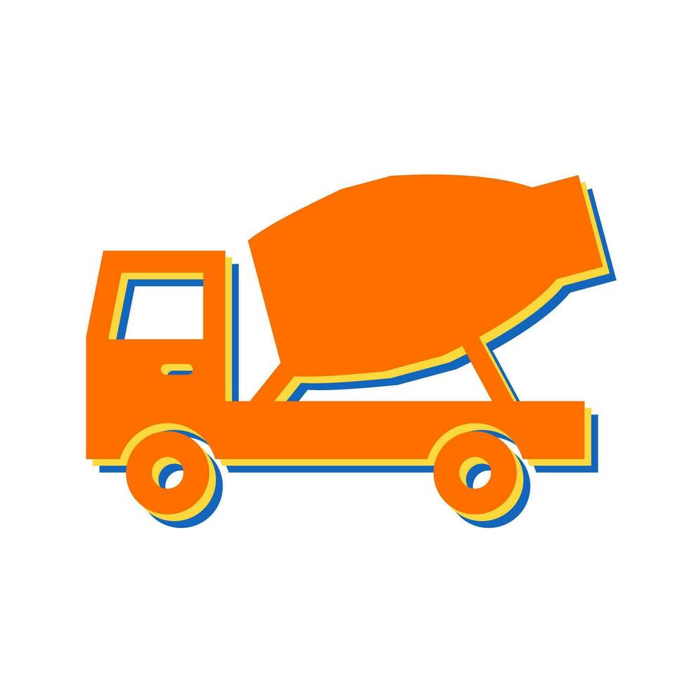 Cement Mixer Truck Vector Icon