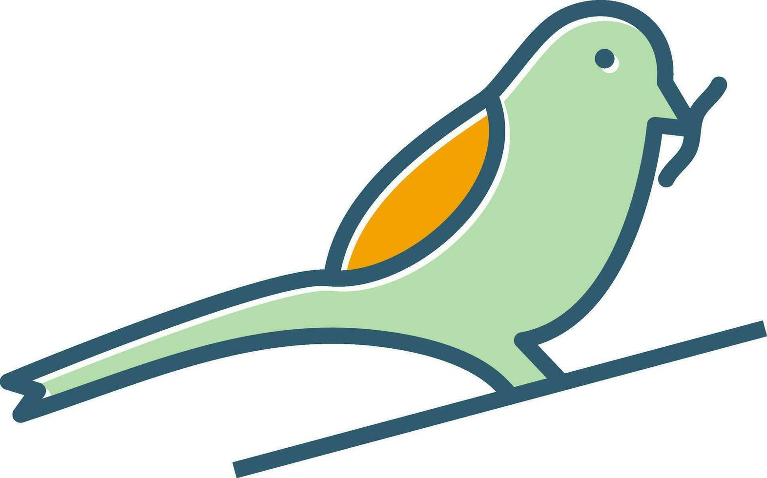 Bird Eating Worm Vector Icon