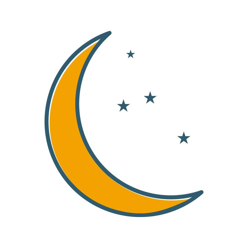 Moon and Stars Vector Icon