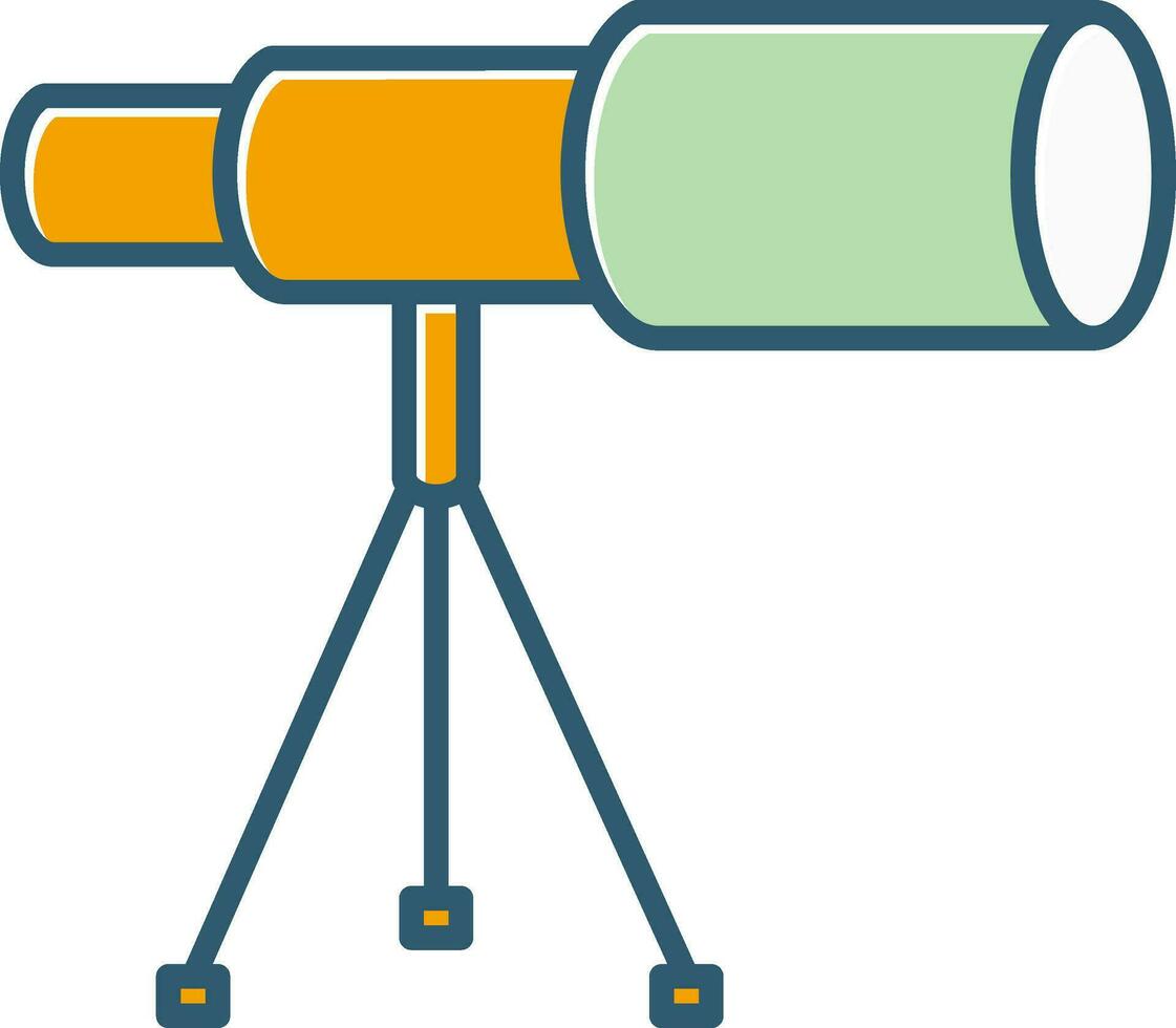 telescopio en icono de vector de soporte