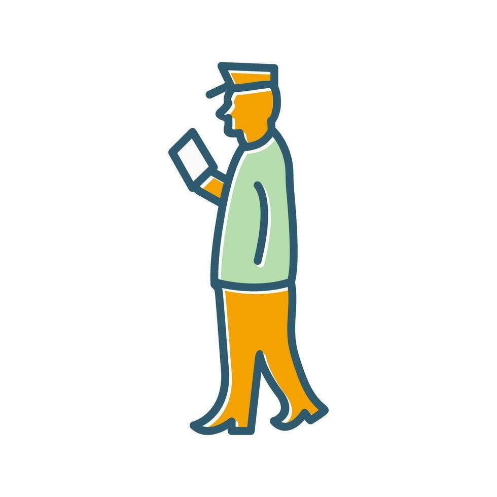 Guard Checking Passport Vector Icon