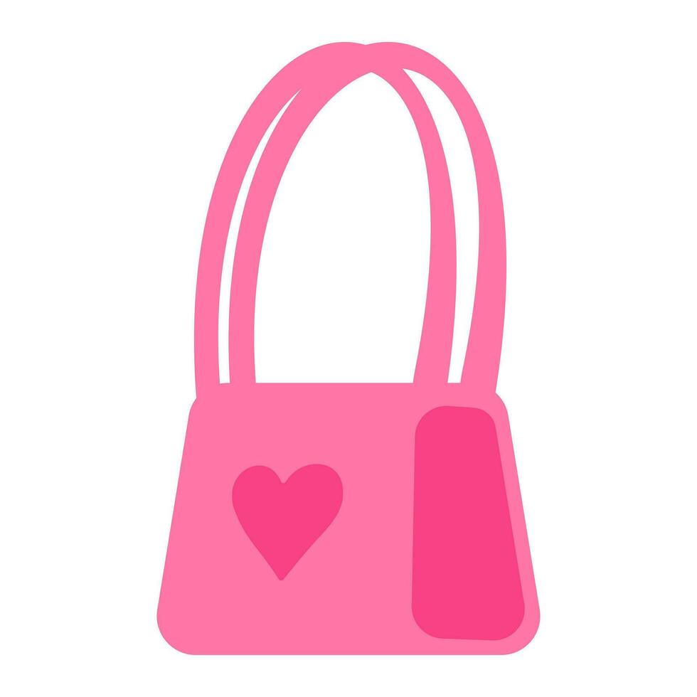 pink bag with heart vector