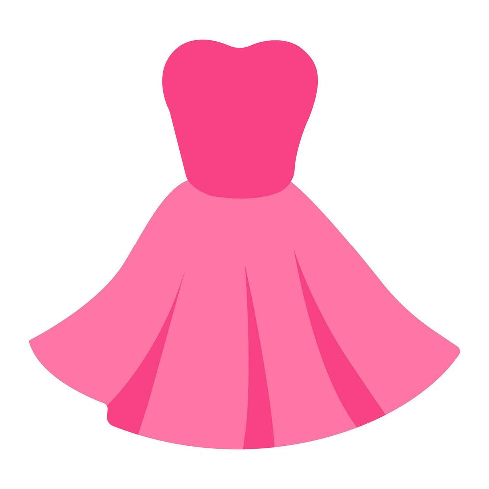 Vector flat illustration with pink dress 28308100 Vector Art at Vecteezy