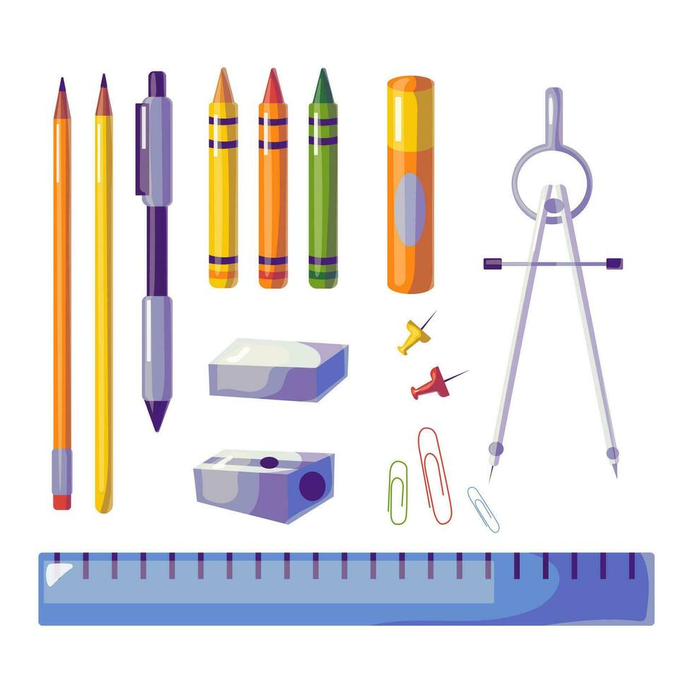 Back to school set with school supplies vector