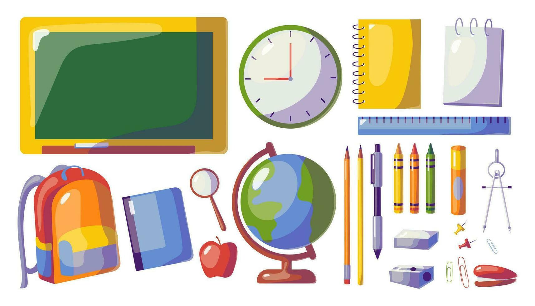 Back to school set with school supplies vector