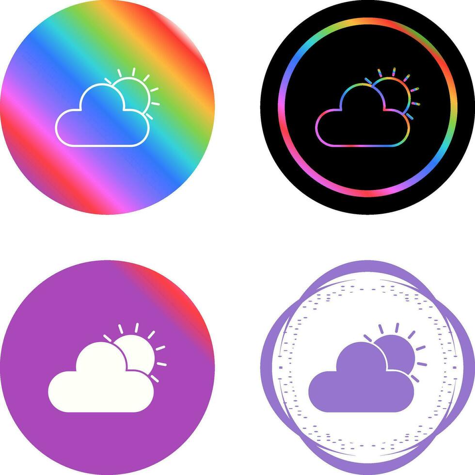 Sun Cloud Vector Icon