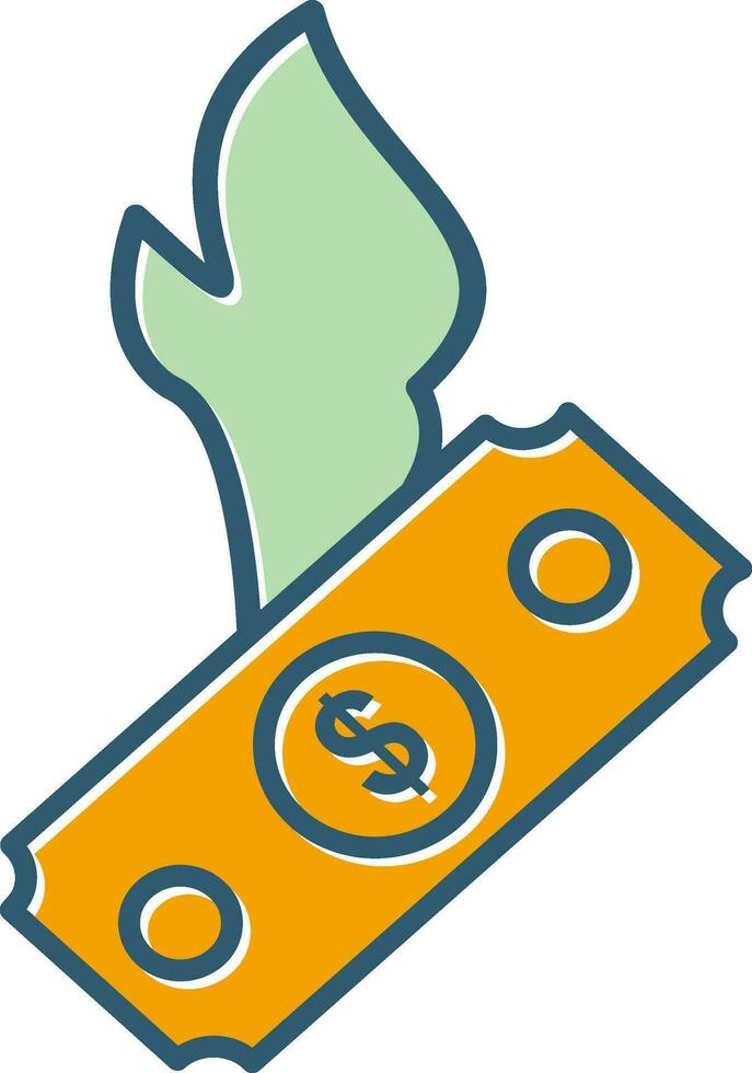 Dollar on Fire Vector Icon