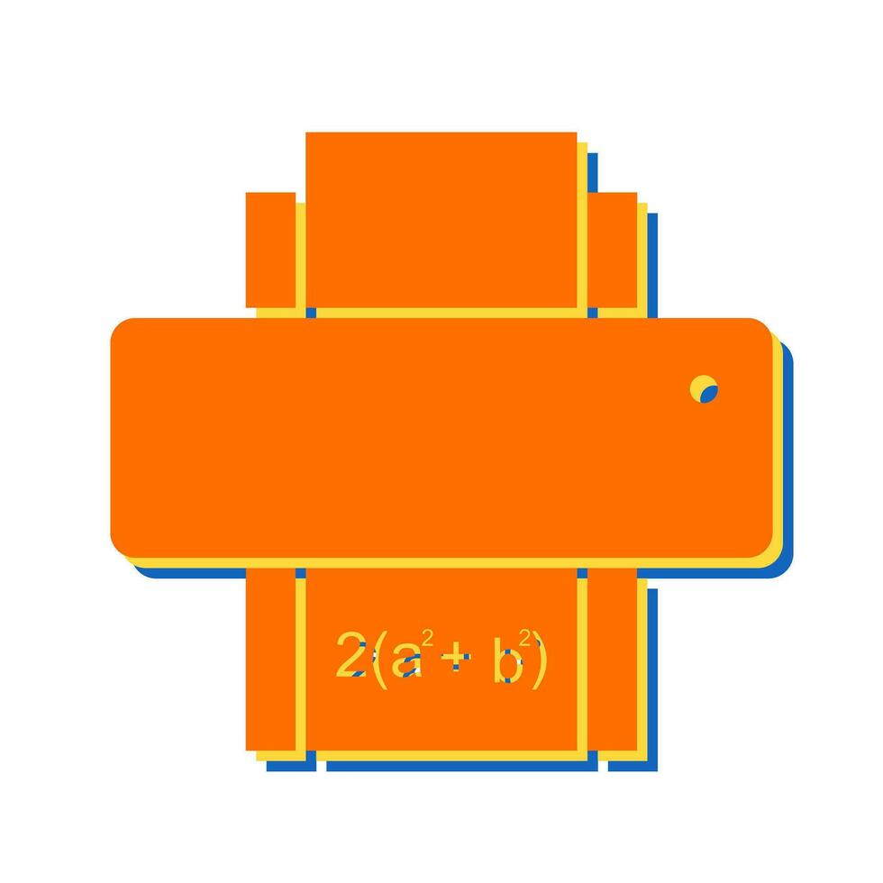 icono de vector de hoja de matemáticas de impresión