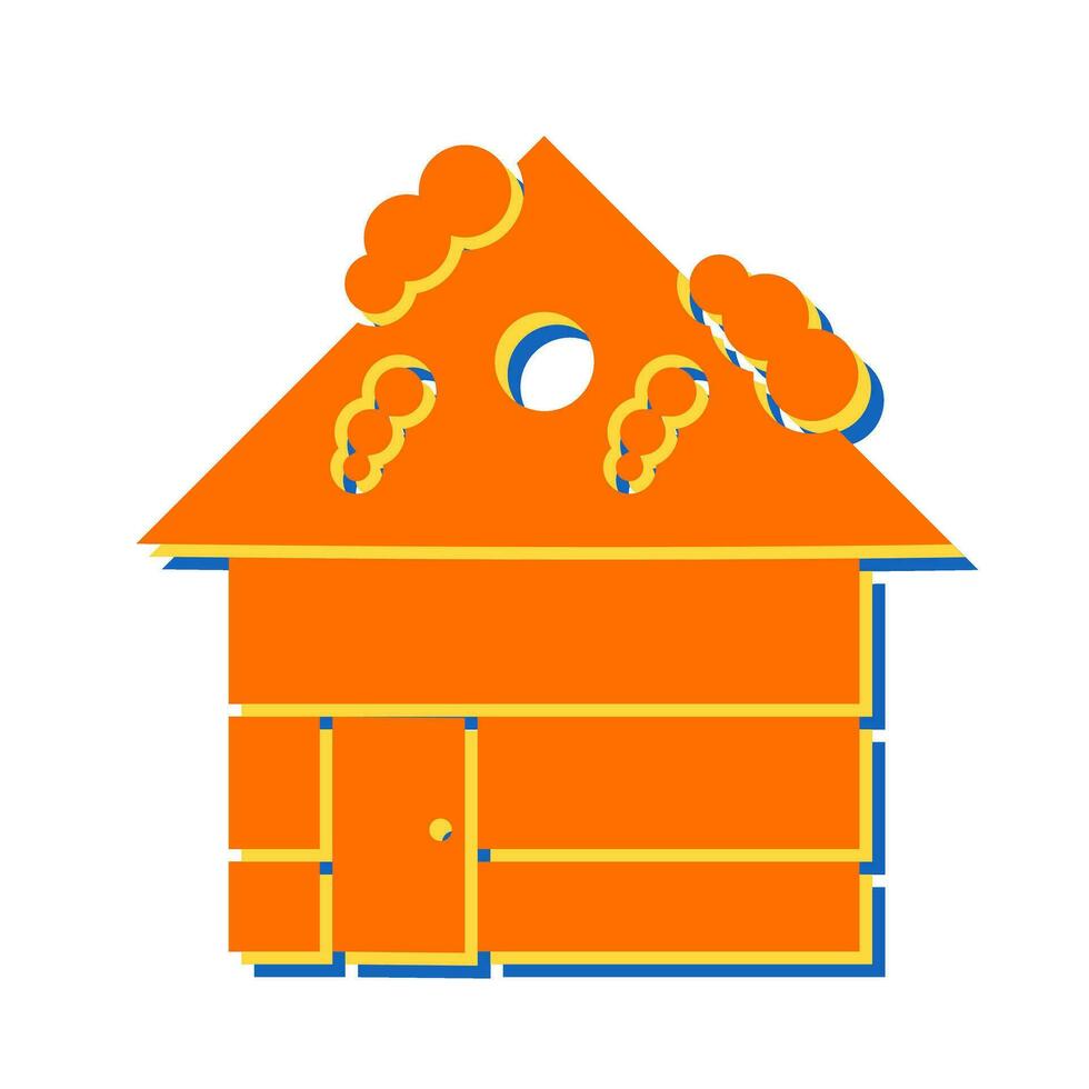 House with Snow Vector Icon