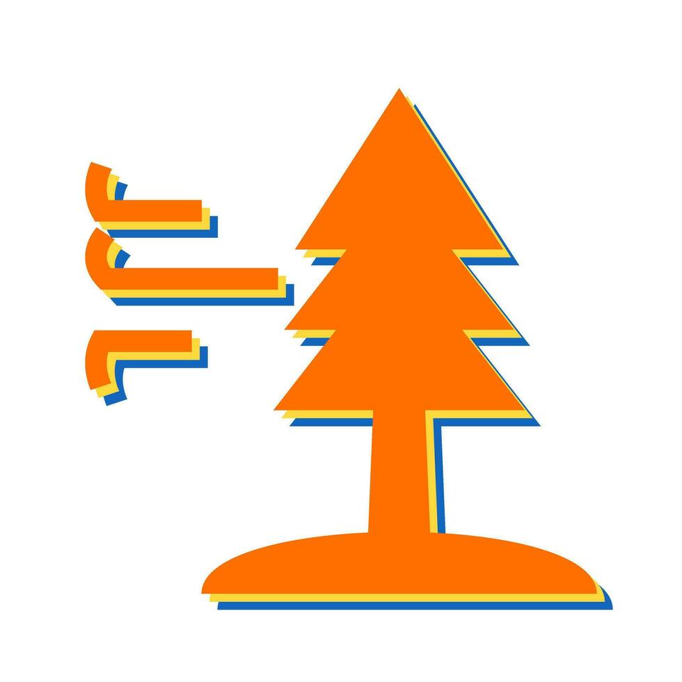 Tree with Wind Vector Icon