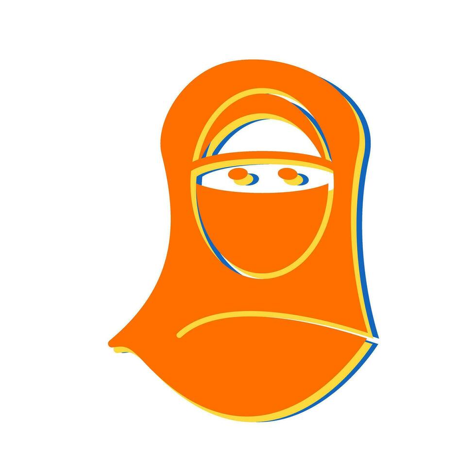 mujer con icono de vector de niqab