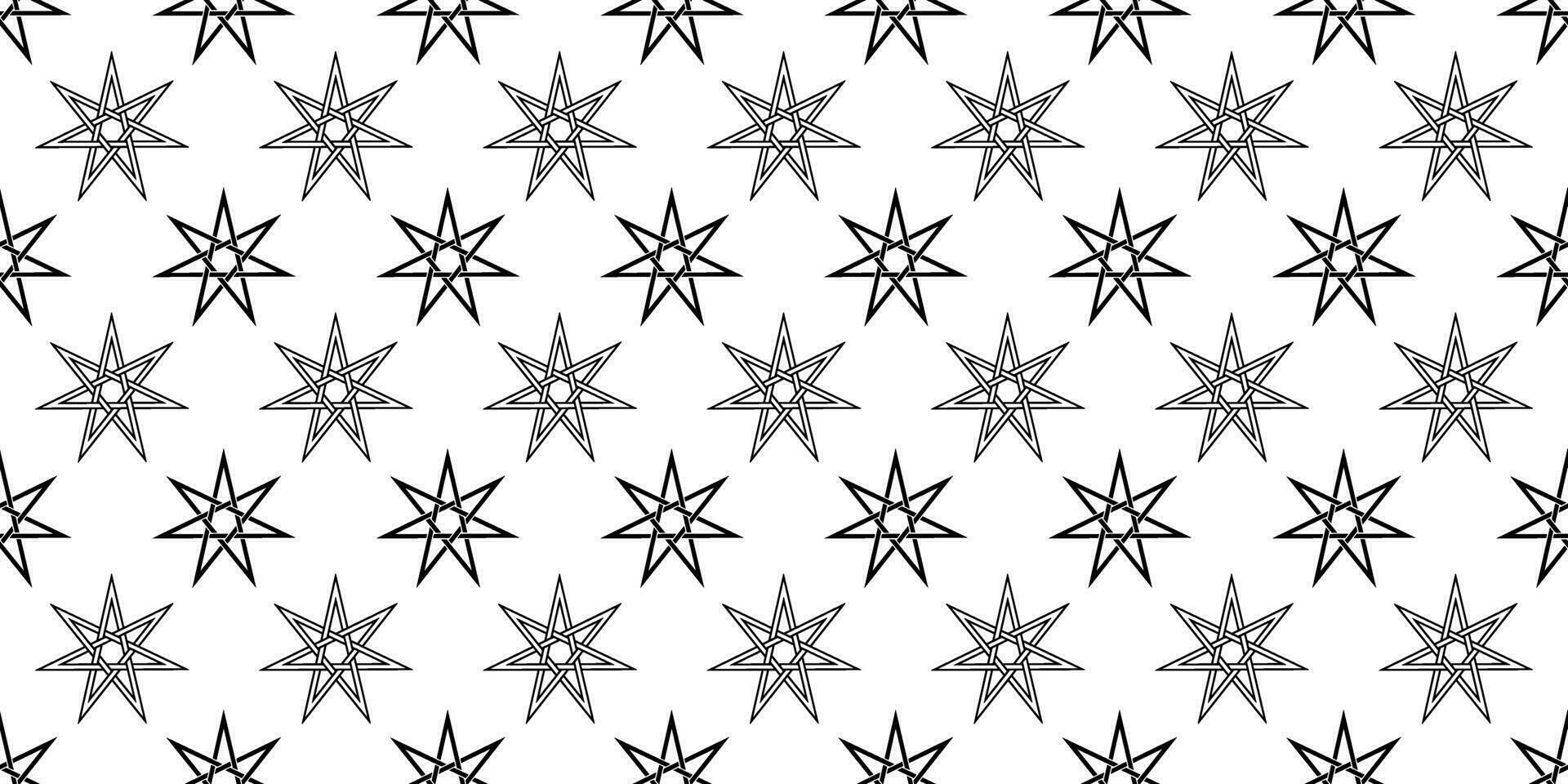 black white elven star seamless pattern vector