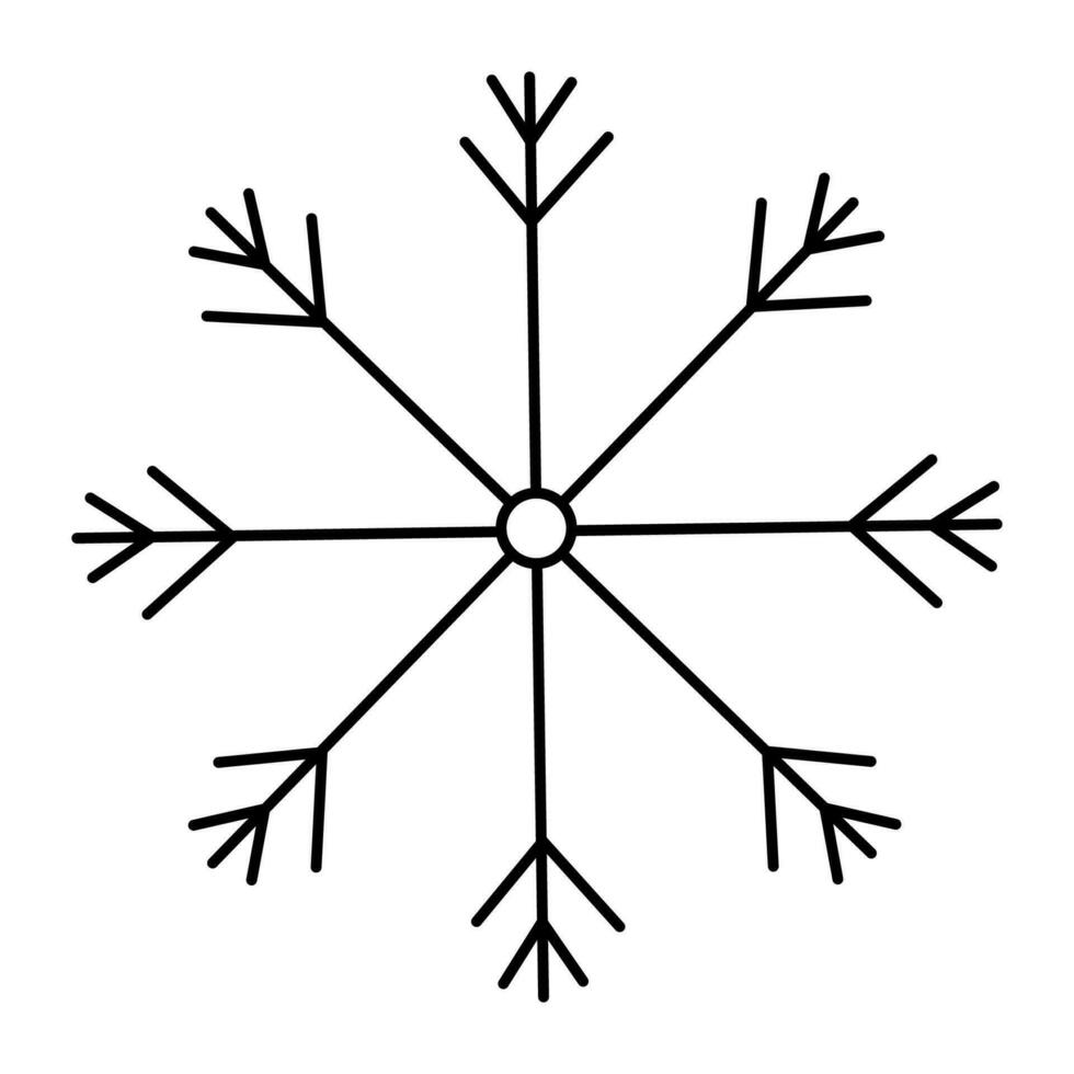 snowflake christmas winter cold pattern line icon vector