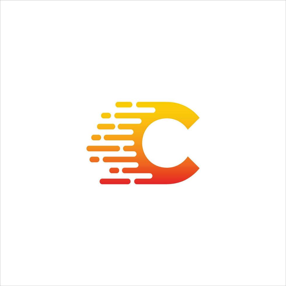 Motion Speed Line Letter C Logo Design Template Element vector