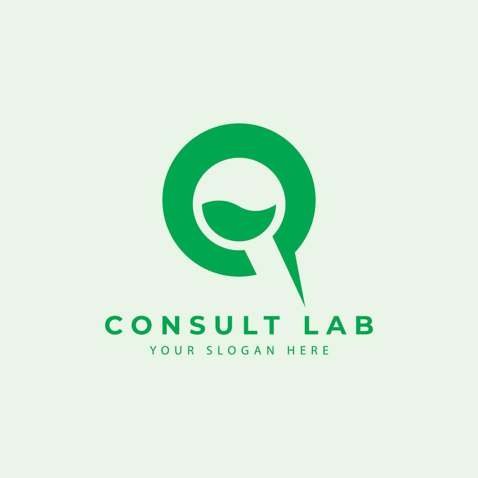 laboratory logo with chat consulting vector symbol icon modern design