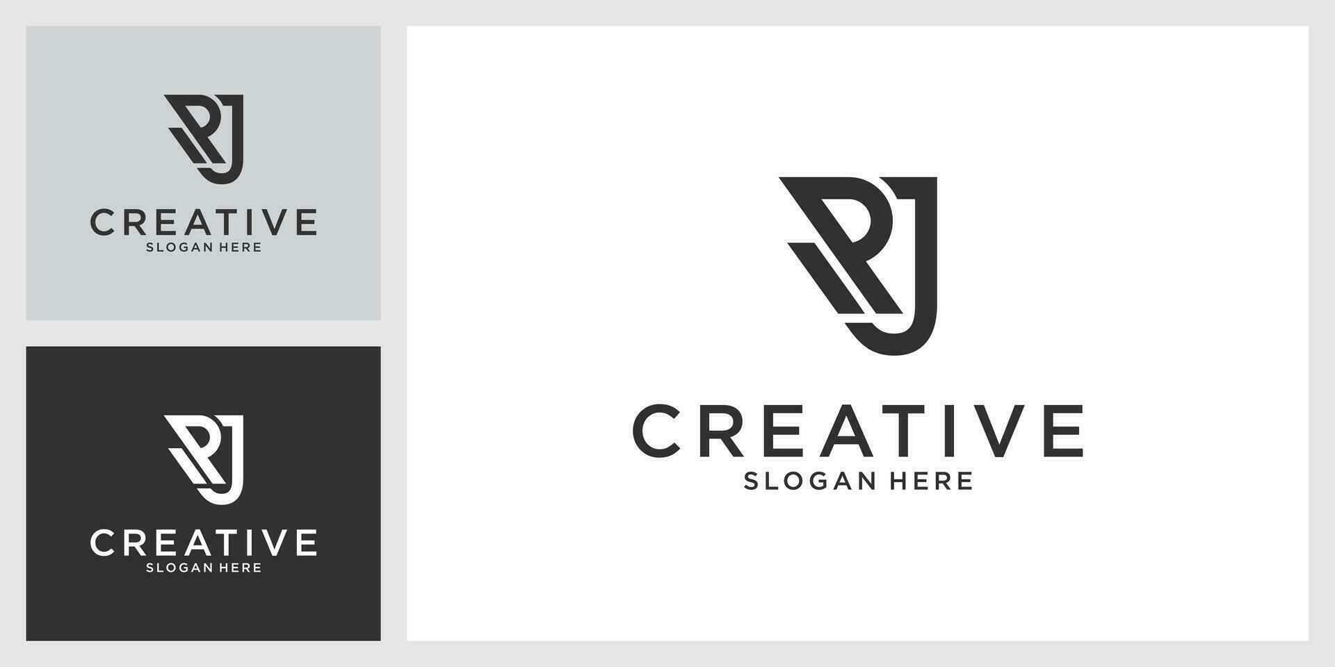 RJ or JR initial letter logo design vector. vector
