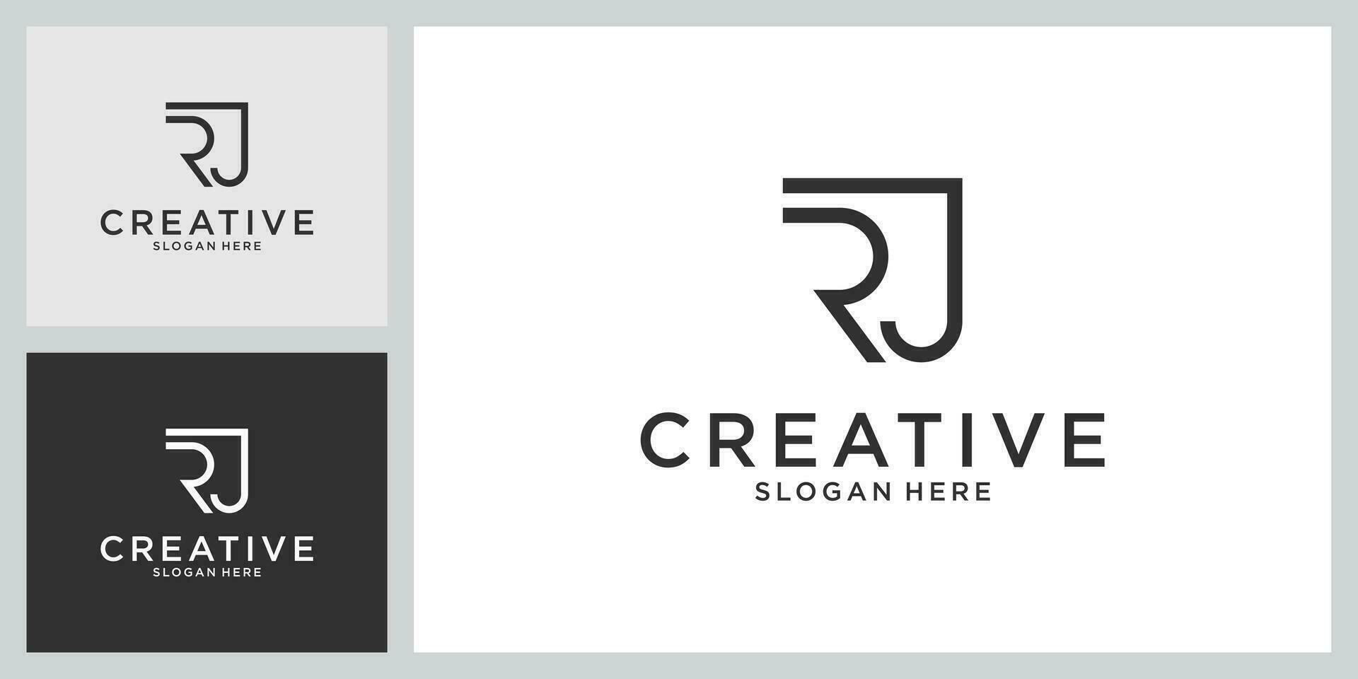 RJ or JR initial letter logo design vector. vector
