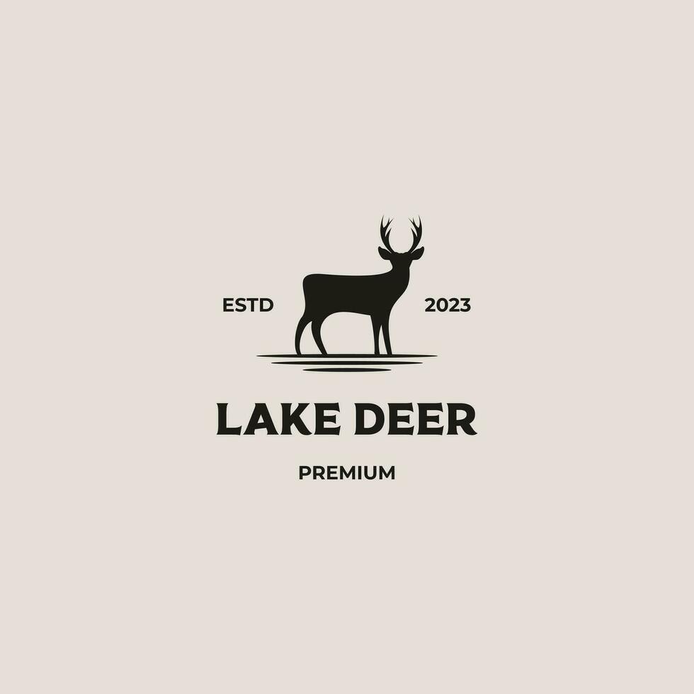 deer logo design retro hipster vintage vector