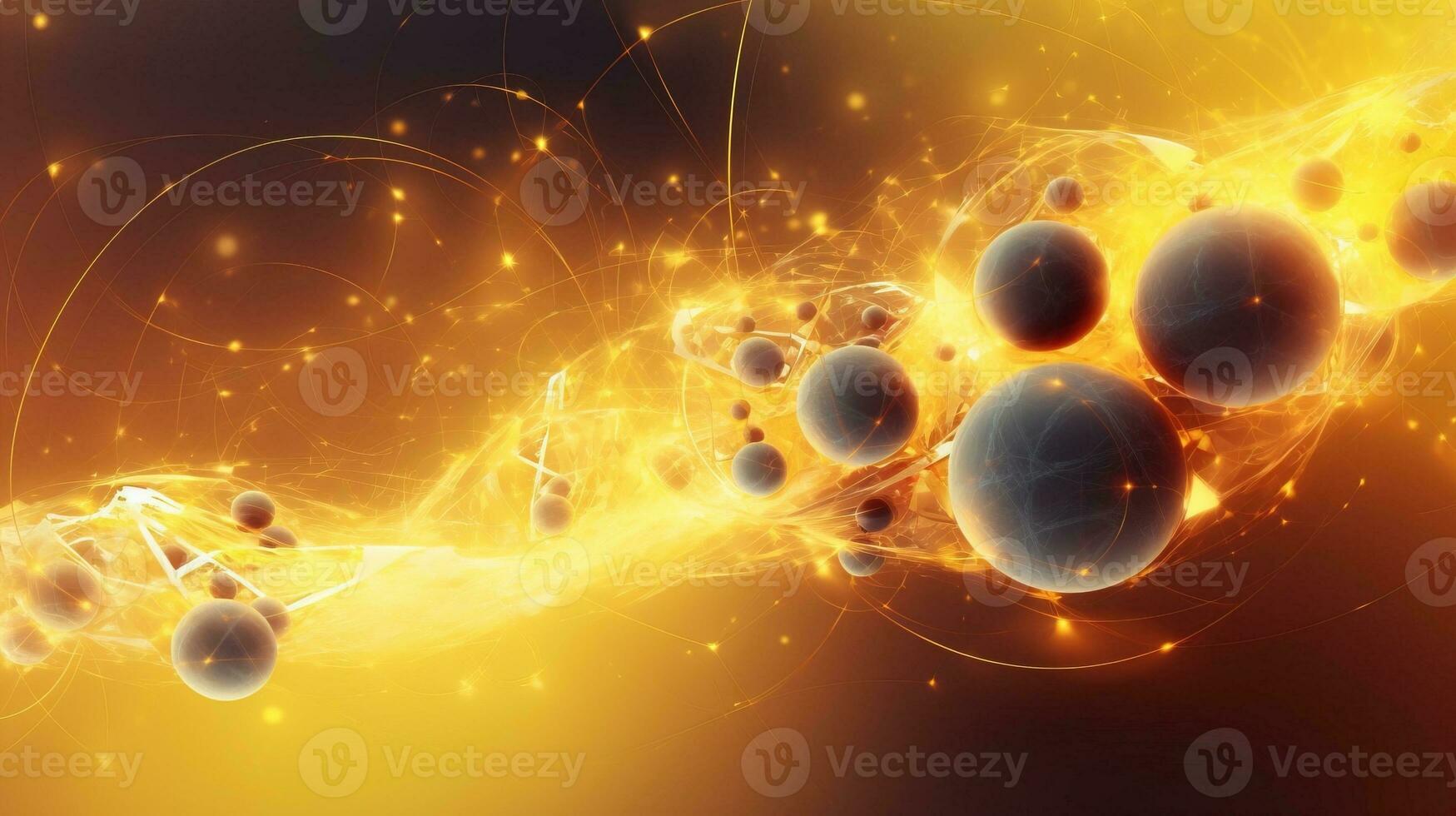 Quantum mechanics, scientific concept of modern physics. AI generated. photo