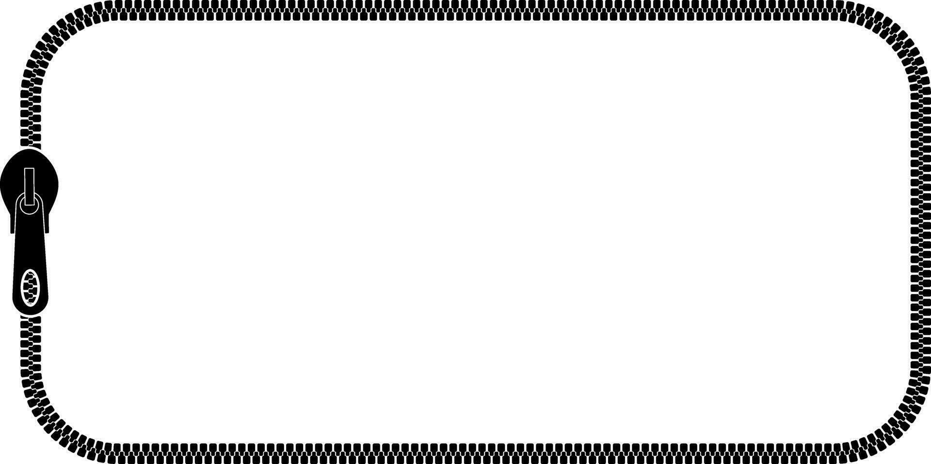 rectangular cremallera marco con Copiar espacio para texto o diseño vector
