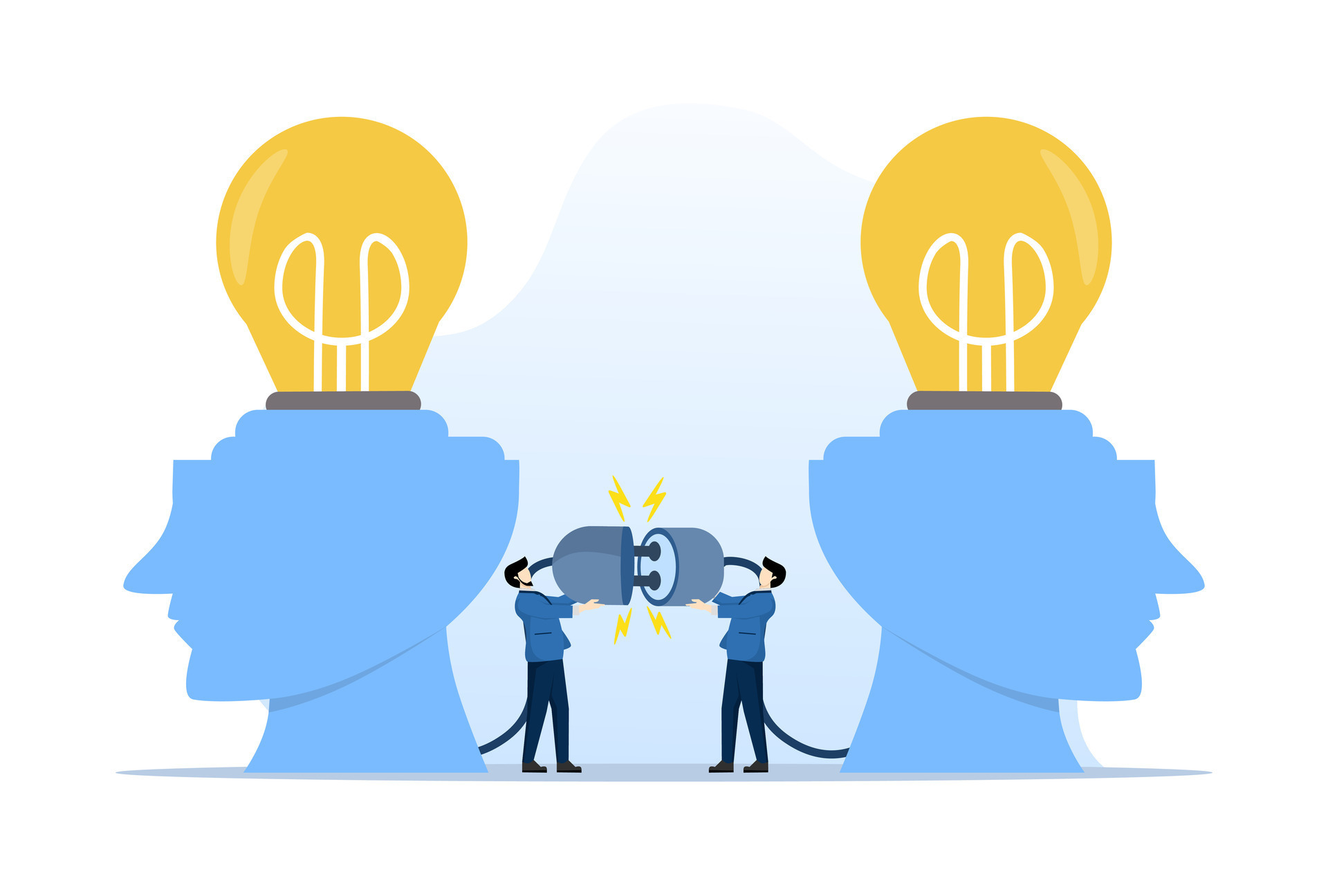 concept of communication for success, connecting ideas or understanding