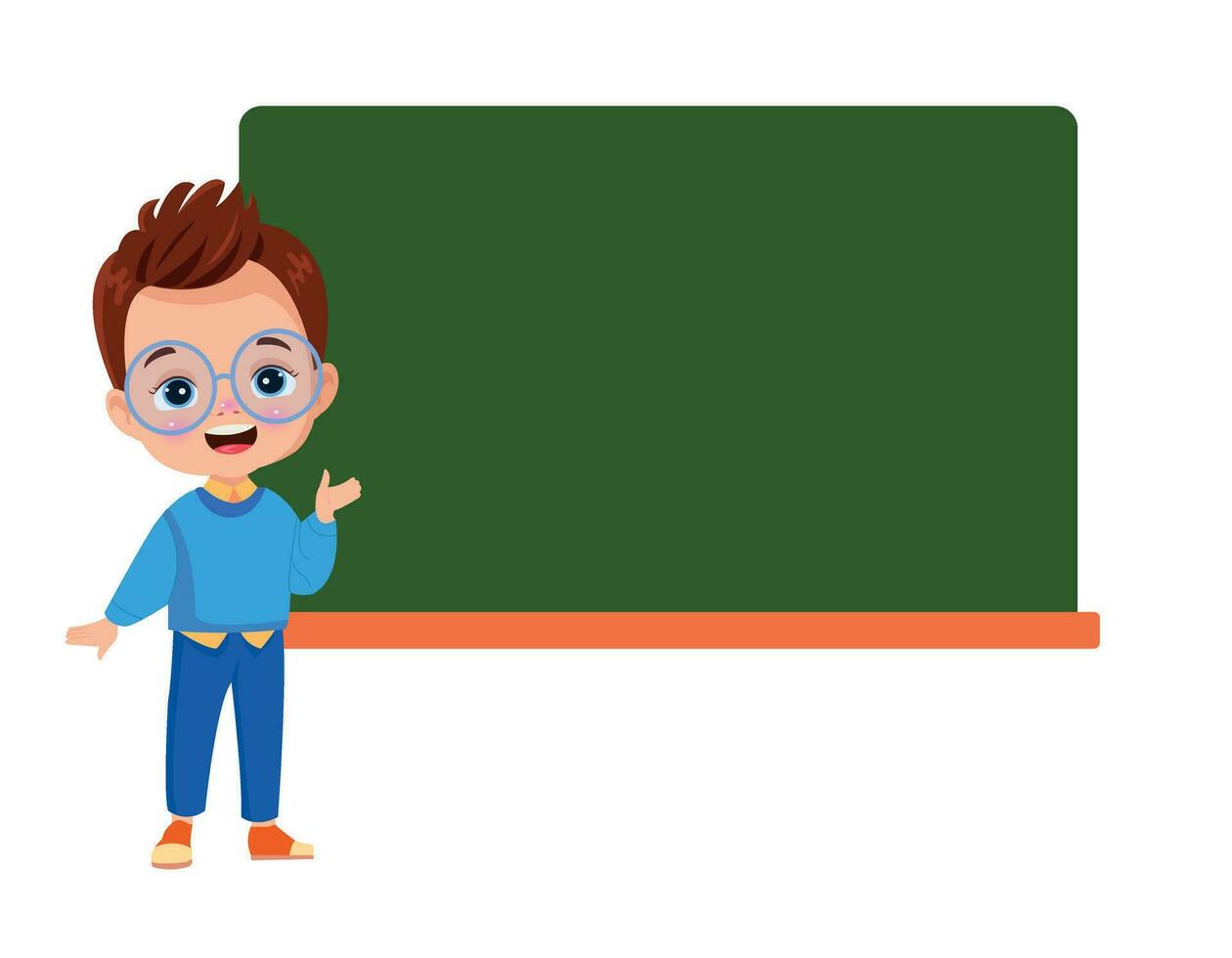 Funny Children With Empty Blackboard vector