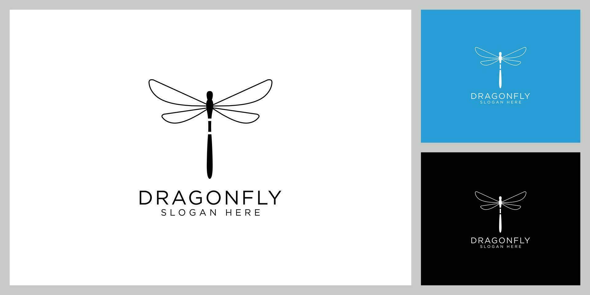 dragonfly logo vector design line style