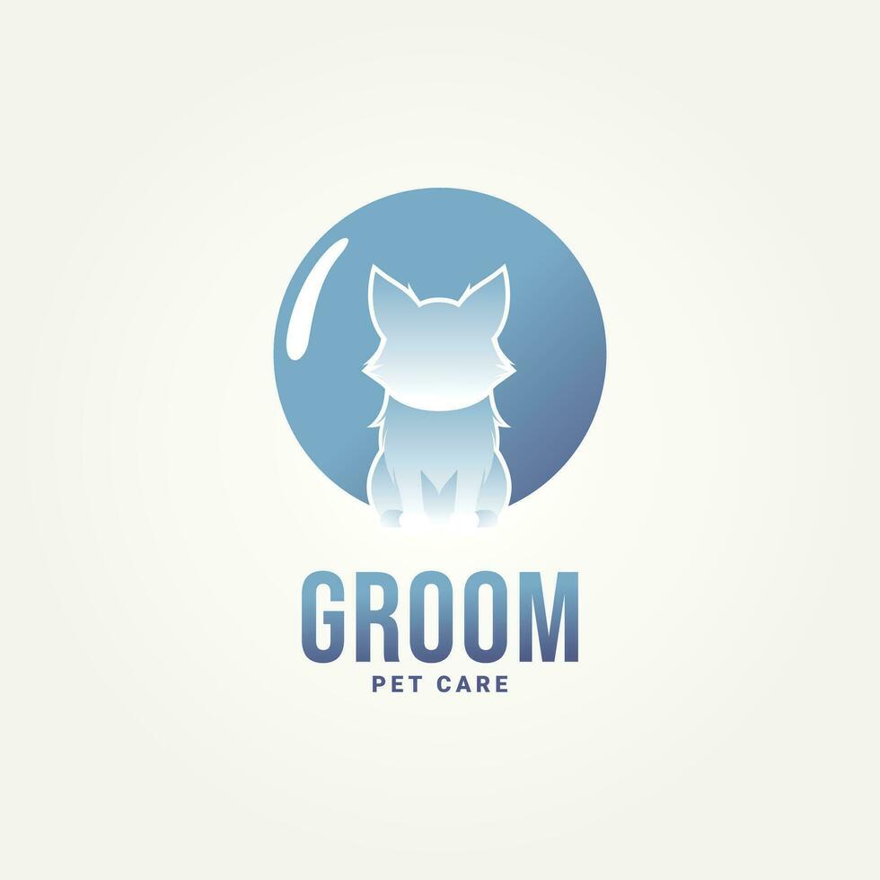 pet grooming flat logo template vector illustration design. simple modern grooming salons, veterinarian clinics, pet supply stores logo concept