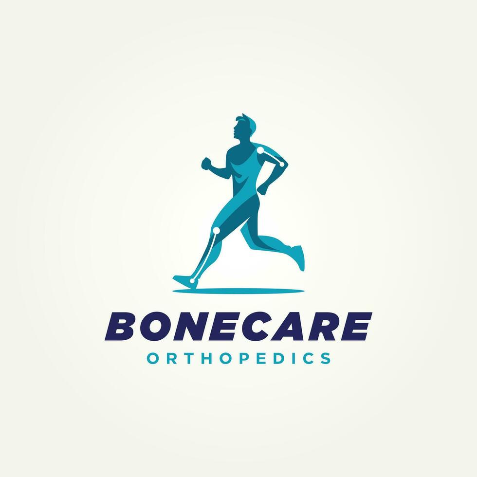 minimalista hueso cuidado ortopédico icono logo modelo vector ilustración diseño. sencillo moderno ortopédico clínicas, físico terapeutas y rehabilitación centros logo concepto