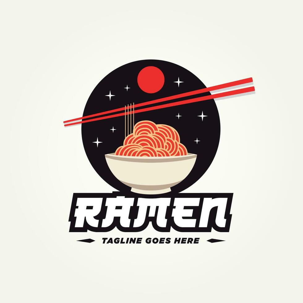 japonés fideos ramen logo modelo vector ilustración diseño. sencillo moderno restaurante, amantes de la comida, japonés cocina logo concepto